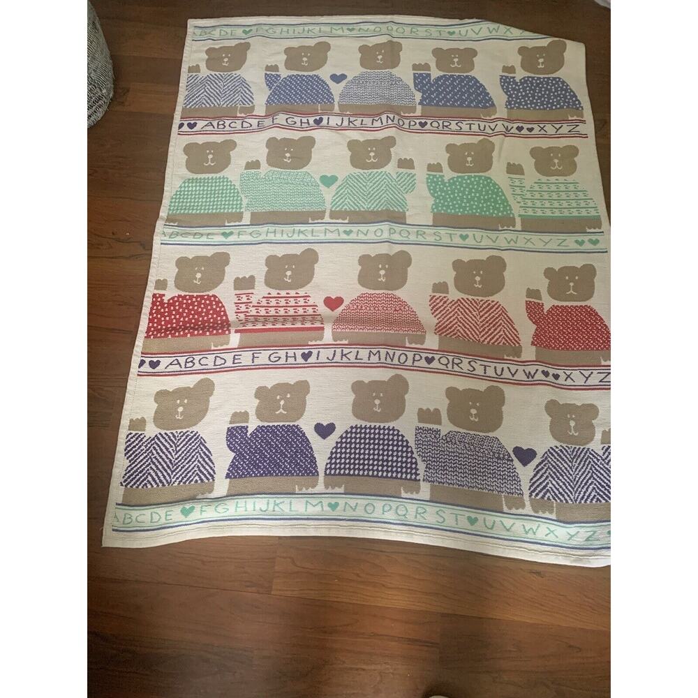 Crown Craft Multi Color Tedder Bear with ABC Blanket Country Child Sofa 57x 45